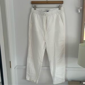 White linen pants